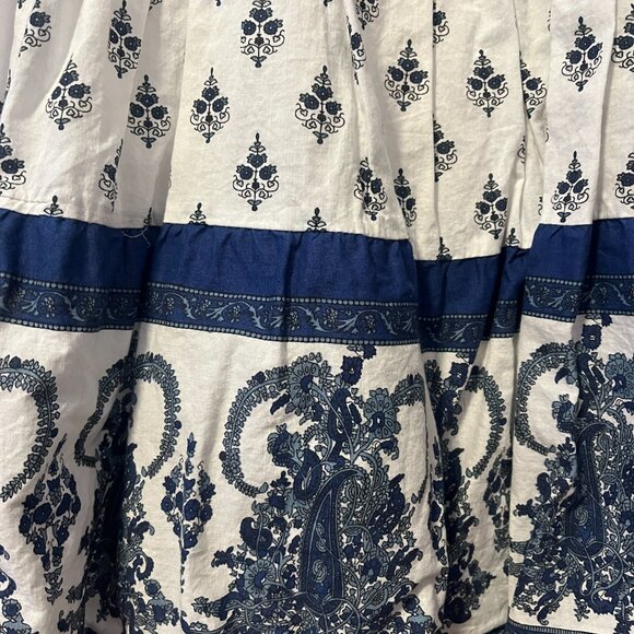 Speed Control Strapless Blue Patterned Dress - Picture 2 of 5